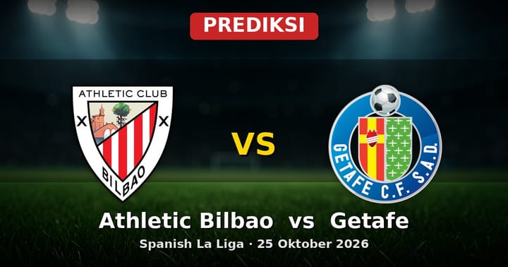 Prediksi Athletic Bilbao vs Getafe La Liga 25 Oktober 2026