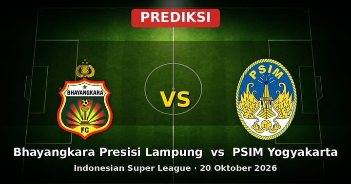 Prediksi Bhayangkara Presisi Lampung vs PSIM Yogyakarta Liga Indonesia 20 Oktober 2026
